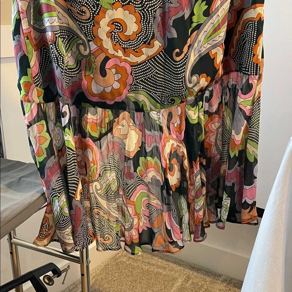 NWT Love The Label Marcy Floral Tiered Midi Skirt Size Medium